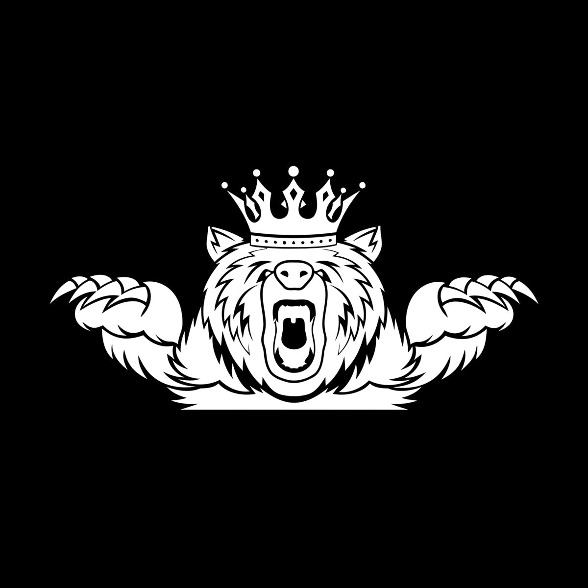 Wall Vinyl Sticker Decor Angry Grizzly Bear Forest Animal King Crown Multi Color Selection