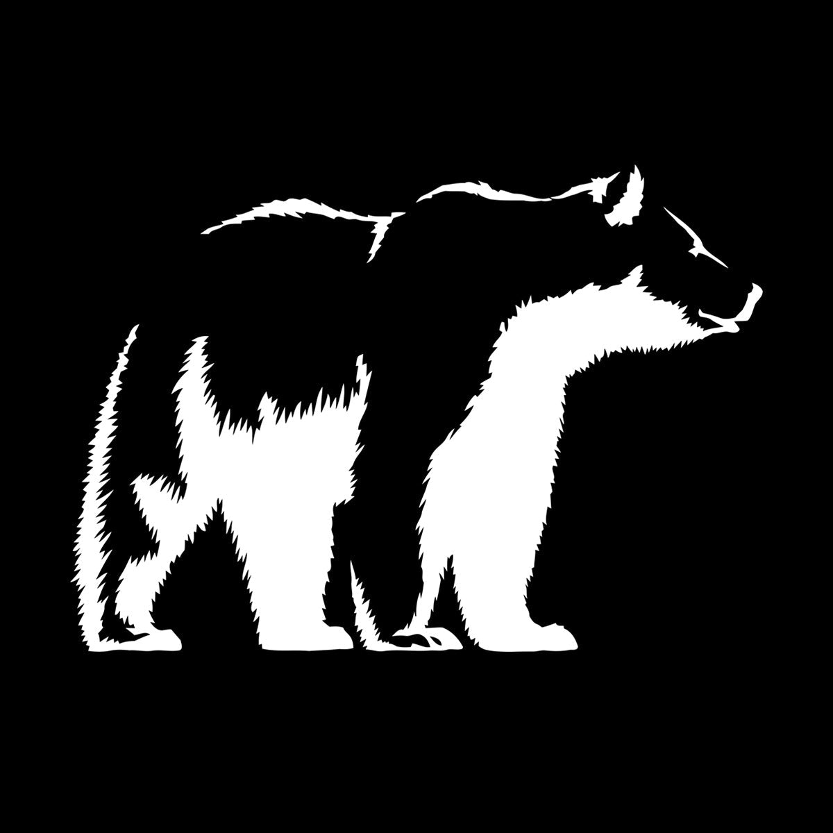 Vinyl Art Sticker Bear Grizzly Wild Animal Urban Animal Can Modify And Add Information