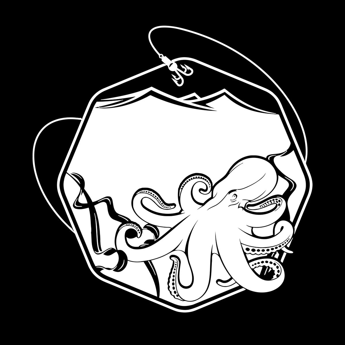 Wall Decals Paster Paper Octopus Sea Fishing Ocean Animals Hook Removable Without Leaving Glue