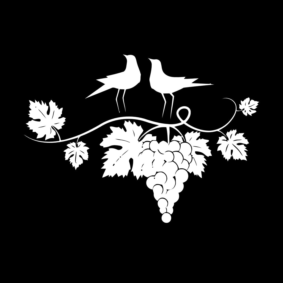 Couple Birds Branch Vine Grape Wine Shop Vinyl Wall Decals Store Decoration