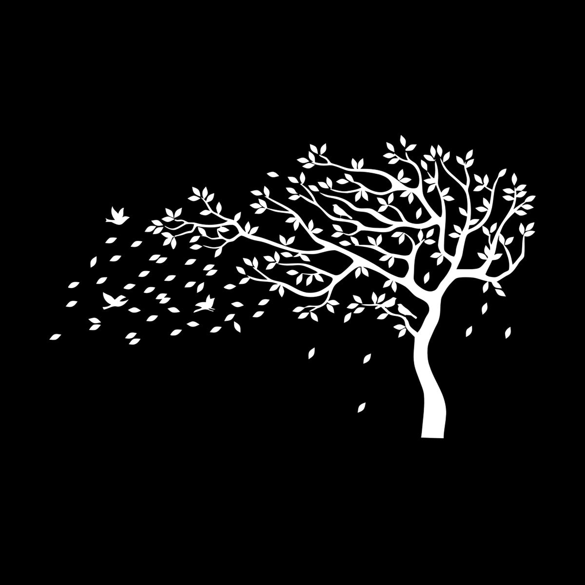 Fine Carving Stickers Tree Branch Leaves Autumn Personalized Customization