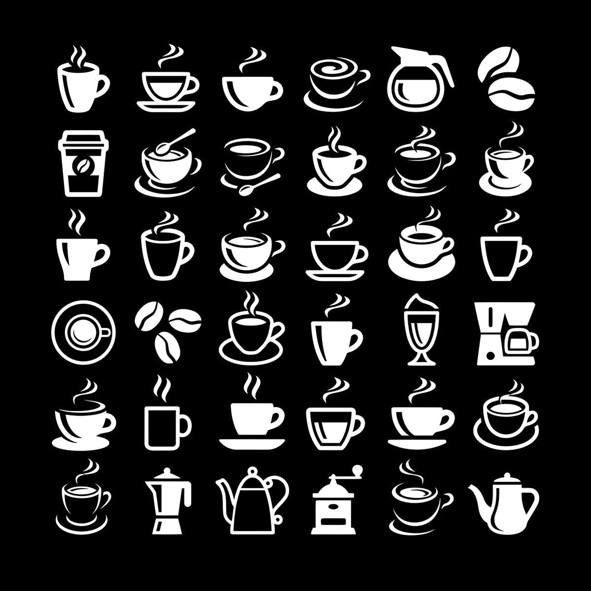 Coffee Beans Hot Drinks Cup And Spoon Bar Logo Cafe Cappuccino Latte Fine Carving Decals Car Body Decoration