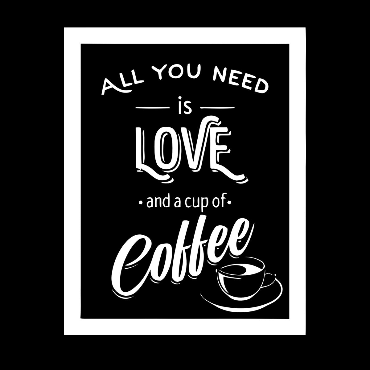 Wall Stickers Paster Paper Coffee House Cafe Cup Lover Shop Love Quote Multiple Size Options
