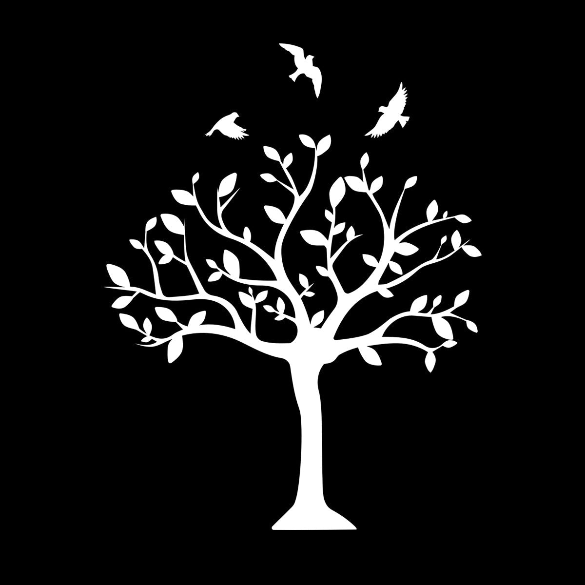 Tree Natural Birds Flowering Vinyl Art Sticker Do Not Damage The Wall Surface