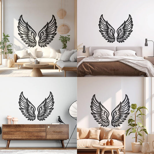 Wall Stickers Paster Paper Angel Wings Elegant Feathe Silhouette Window Decals