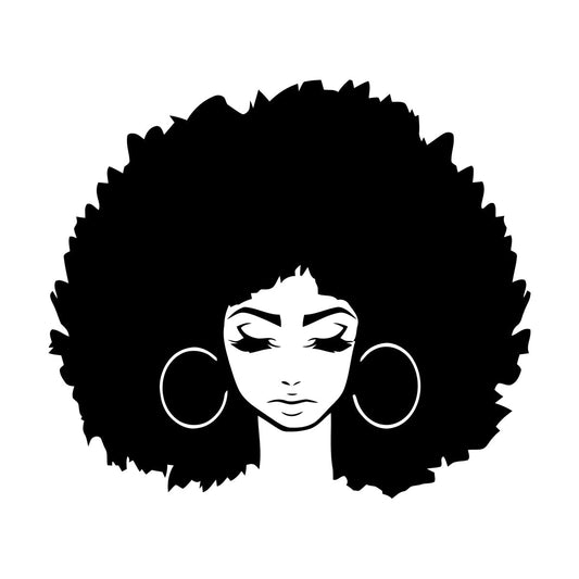 Lettering Decals Abstract African Girl Face Hairstyle Equipped With Transfer Film Kit