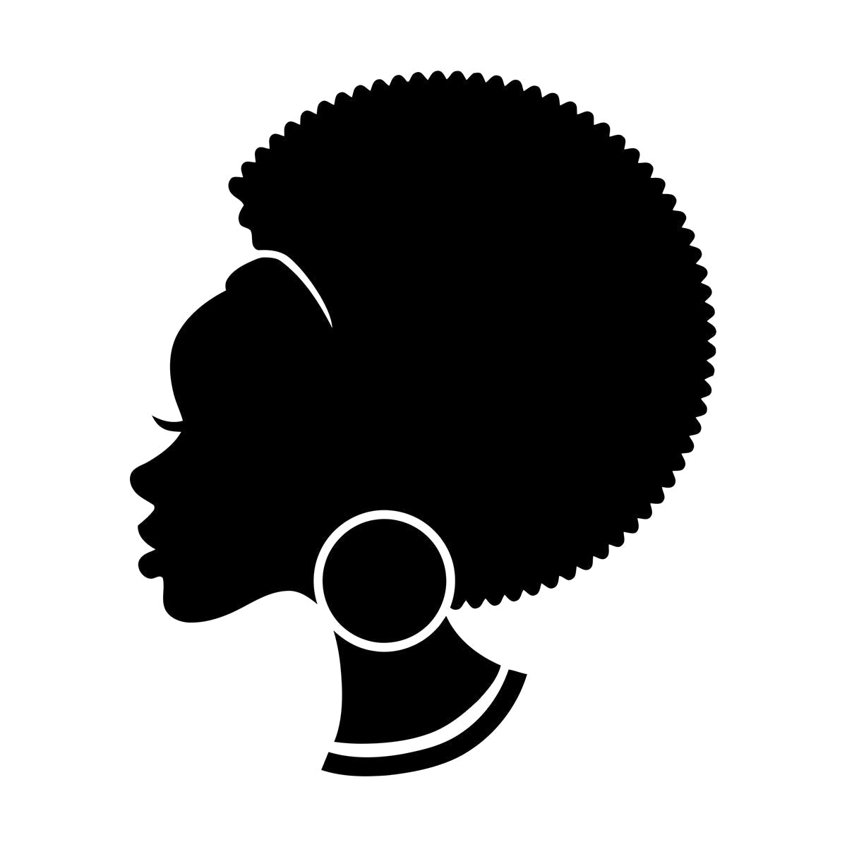 Abstract African Woman Hairstyle Girl Wall Decals Pvc Easy Installation