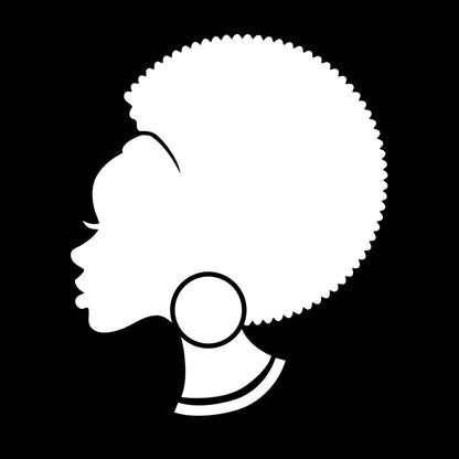 Abstract African Woman Hairstyle Girl Wall Decals Pvc Easy Installation