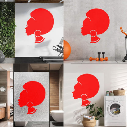 Abstract African Woman Hairstyle Girl Wall Decals Pvc Easy Installation