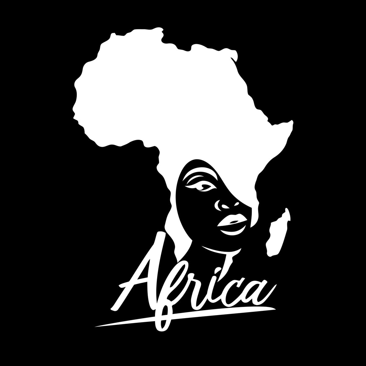 Lettering Stickers African Style Beauty Salon Afro Girl African Map Glass Stickers