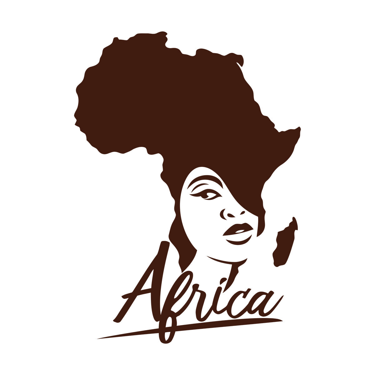 Lettering Stickers African Style Beauty Salon Afro Girl African Map Glass Stickers
