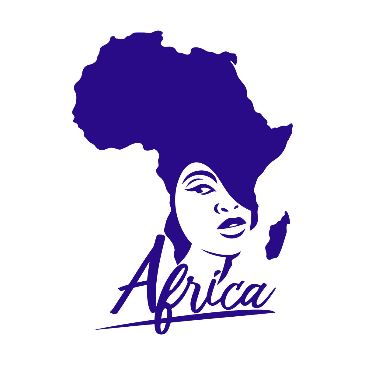 Lettering Stickers African Style Beauty Salon Afro Girl African Map Glass Stickers
