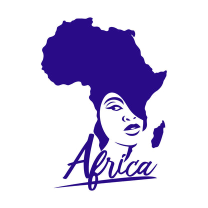 Lettering Stickers African Style Beauty Salon Afro Girl African Map Glass Stickers