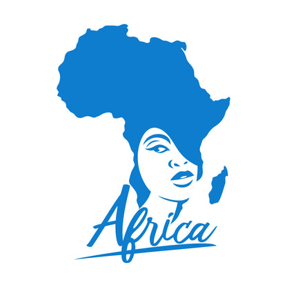 Lettering Stickers African Style Beauty Salon Afro Girl African Map Glass Stickers
