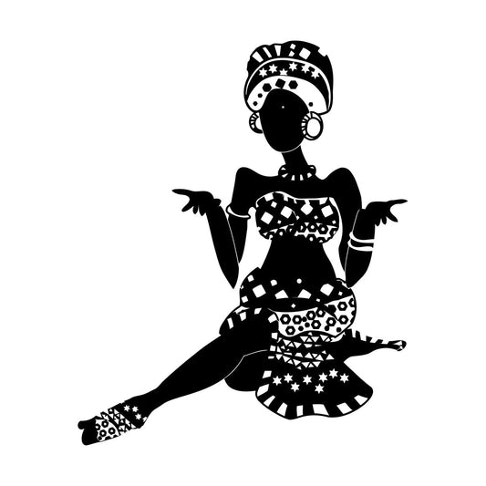 African Woman Turban Native Girl Mural And Wall Vinyl Decal Multi Color Selection