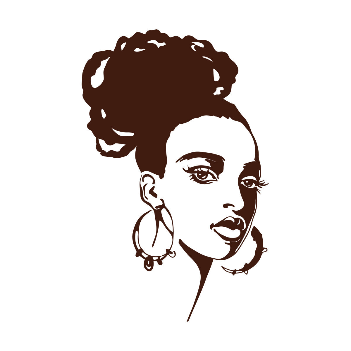 Wall Stickers Beautiful African Girl Face Fashion Model Beauty Salon Multiple Size Options