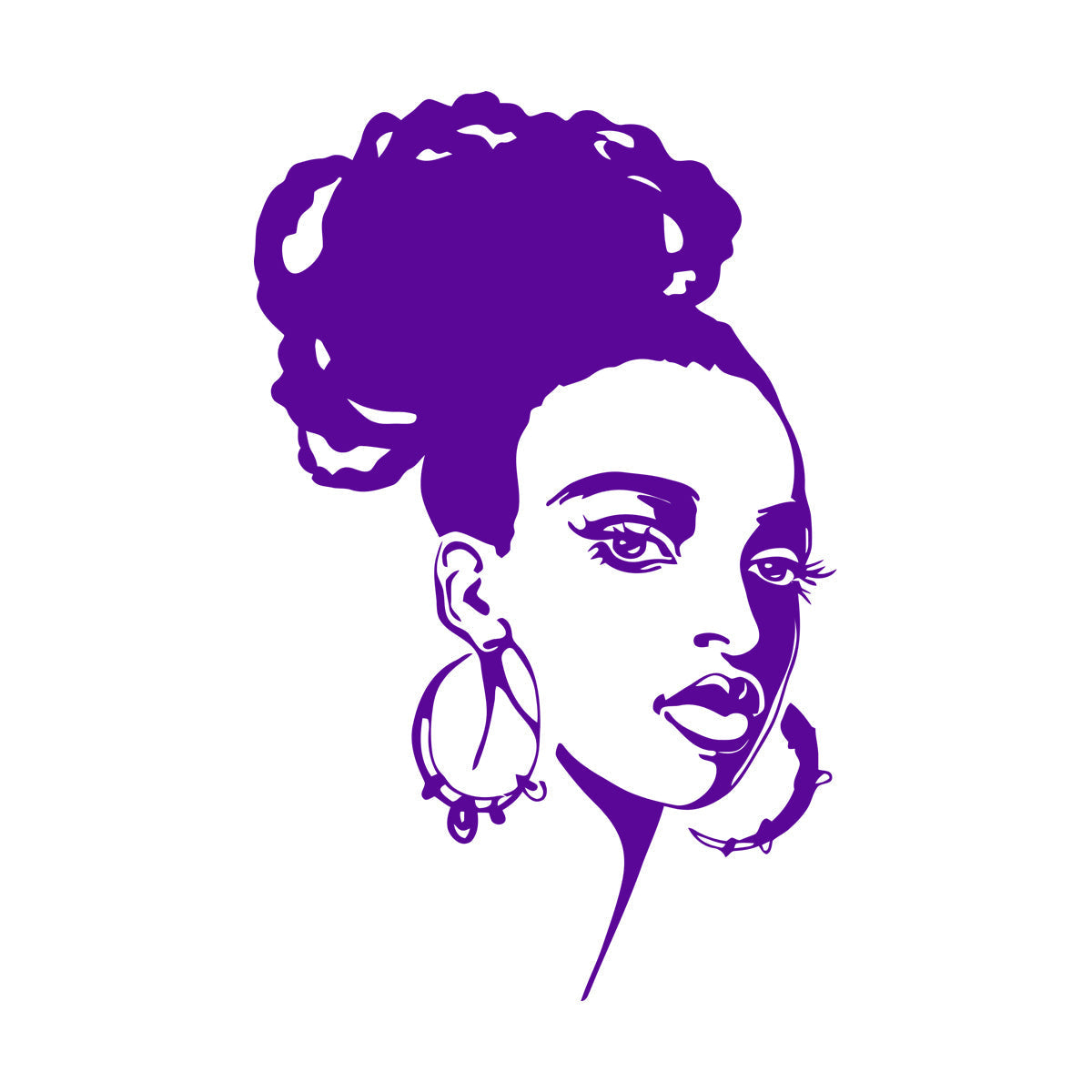 Wall Stickers Beautiful African Girl Face Fashion Model Beauty Salon Multiple Size Options