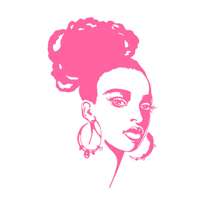 Wall Stickers Beautiful African Girl Face Fashion Model Beauty Salon Multiple Size Options