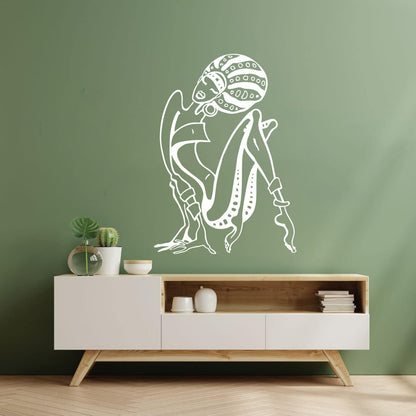 Fine Carving Stickers Cartoon African Woman Abstract Girl Multi Color Selection