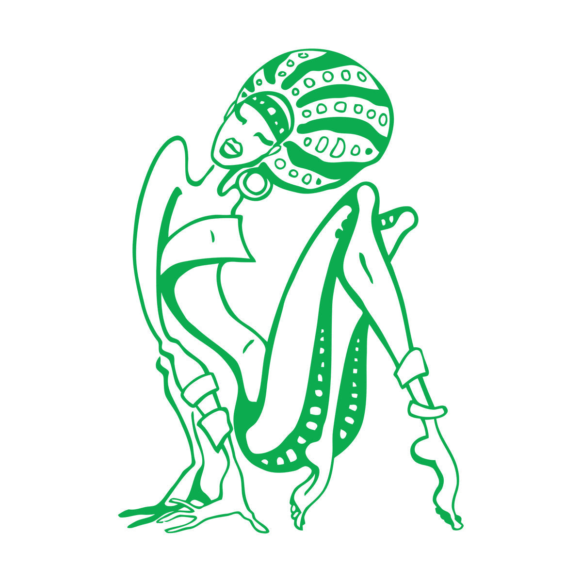 Fine Carving Stickers Cartoon African Woman Abstract Girl Multi Color Selection