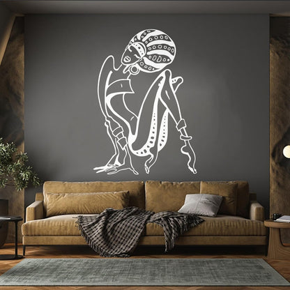 Fine Carving Stickers Cartoon African Woman Abstract Girl Multi Color Selection