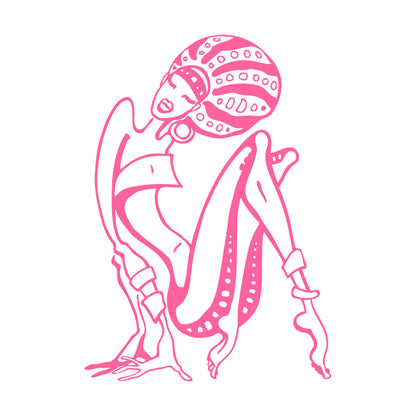 Fine Carving Stickers Cartoon African Woman Abstract Girl Multi Color Selection