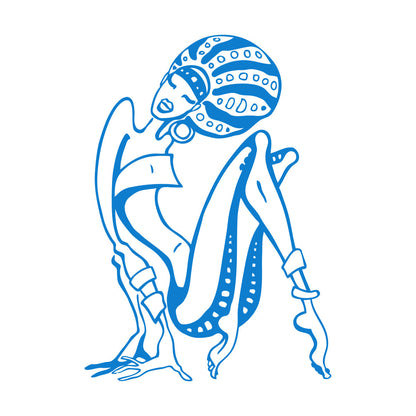 Fine Carving Stickers Cartoon African Woman Abstract Girl Multi Color Selection