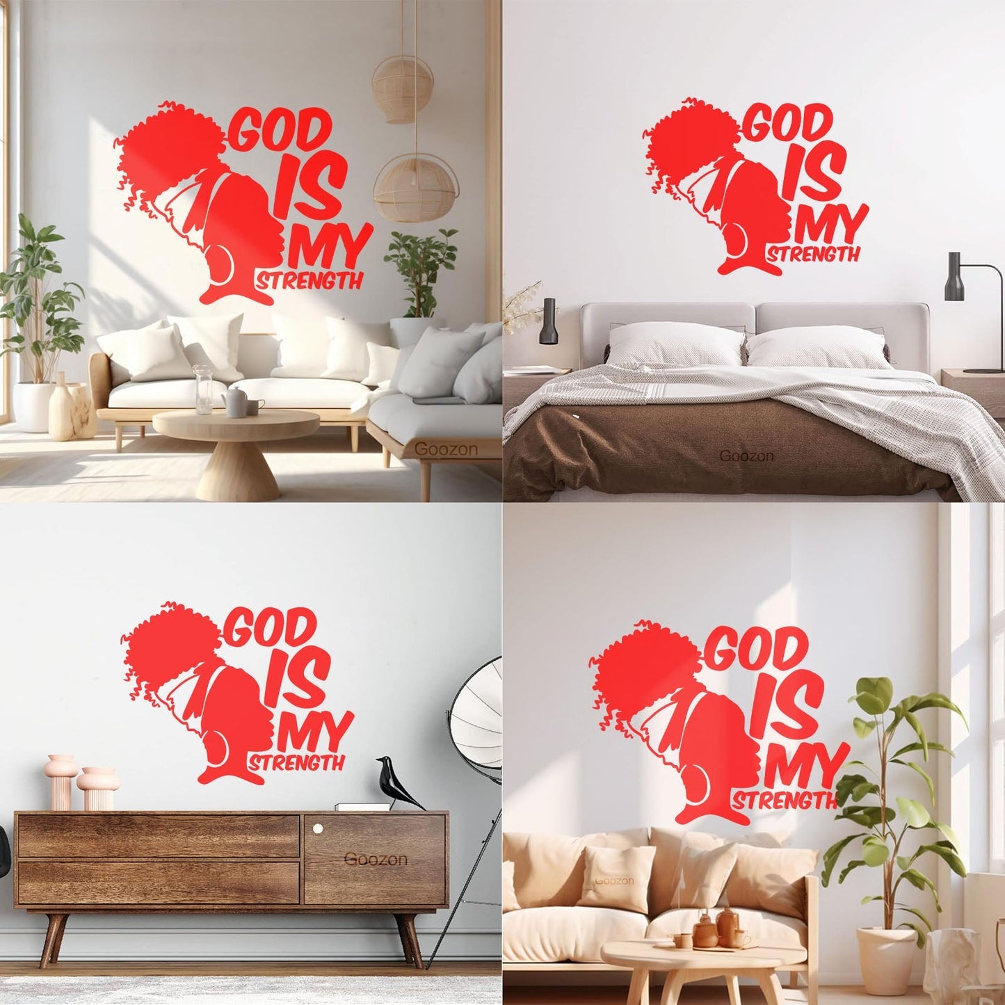 Wall Decals Paster Paper Africa God Is My Strength Afro Girl African Woman Can Modify And Add Information