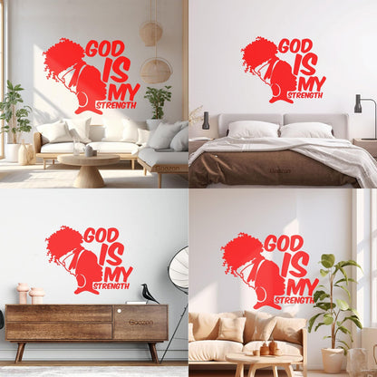 Wall Decals Paster Paper Africa God Is My Strength Afro Girl African Woman Can Modify And Add Information