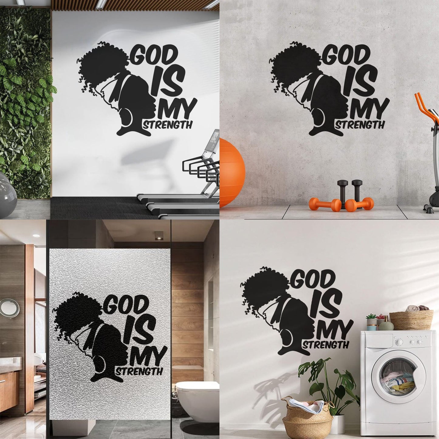 Wall Decals Paster Paper Africa God Is My Strength Afro Girl African Woman Can Modify And Add Information