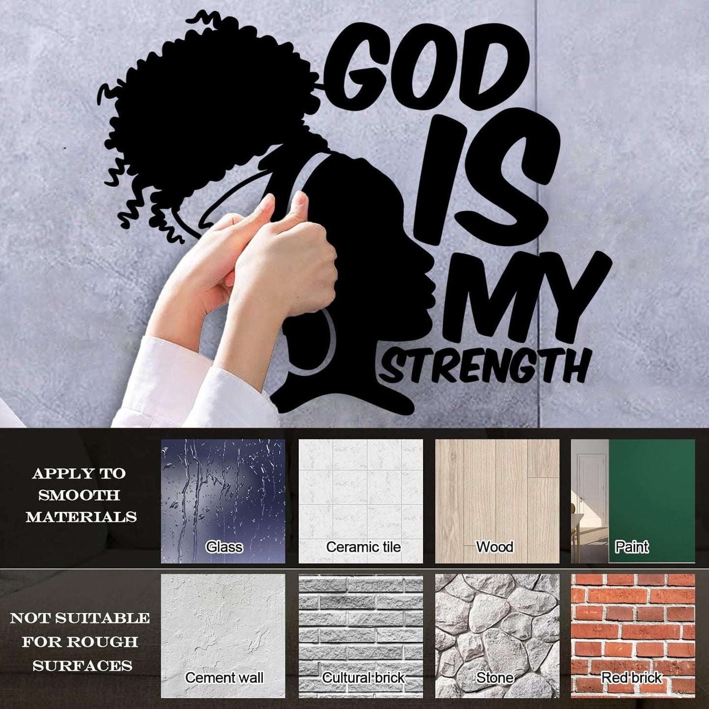 Wall Decals Paster Paper Africa God Is My Strength Afro Girl African Woman Can Modify And Add Information