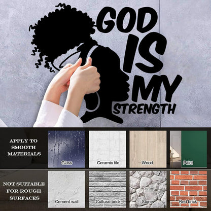 Wall Decals Paster Paper Africa God Is My Strength Afro Girl African Woman Can Modify And Add Information