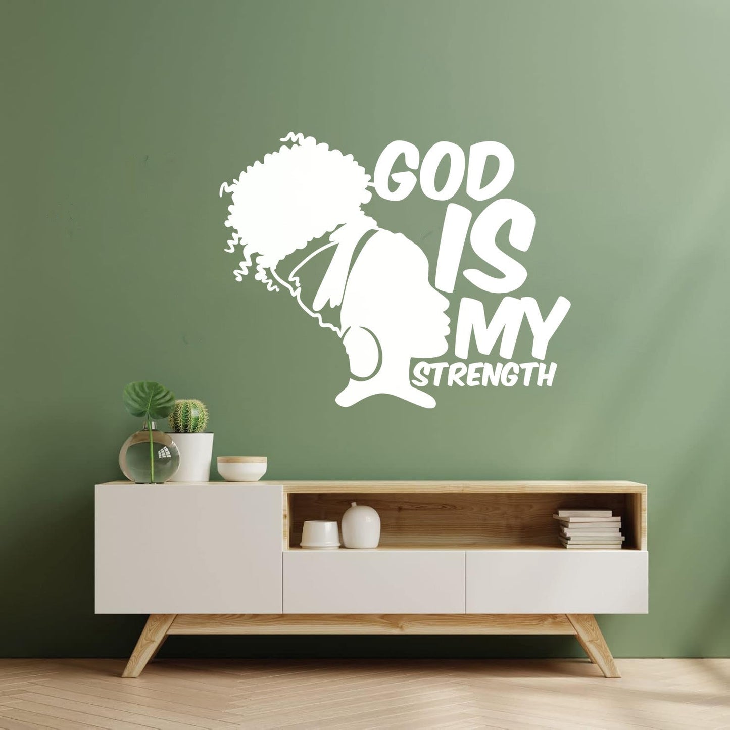 Wall Decals Paster Paper Africa God Is My Strength Afro Girl African Woman Can Modify And Add Information