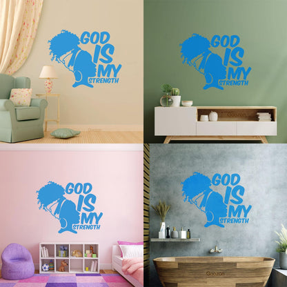 Wall Decals Paster Paper Africa God Is My Strength Afro Girl African Woman Can Modify And Add Information