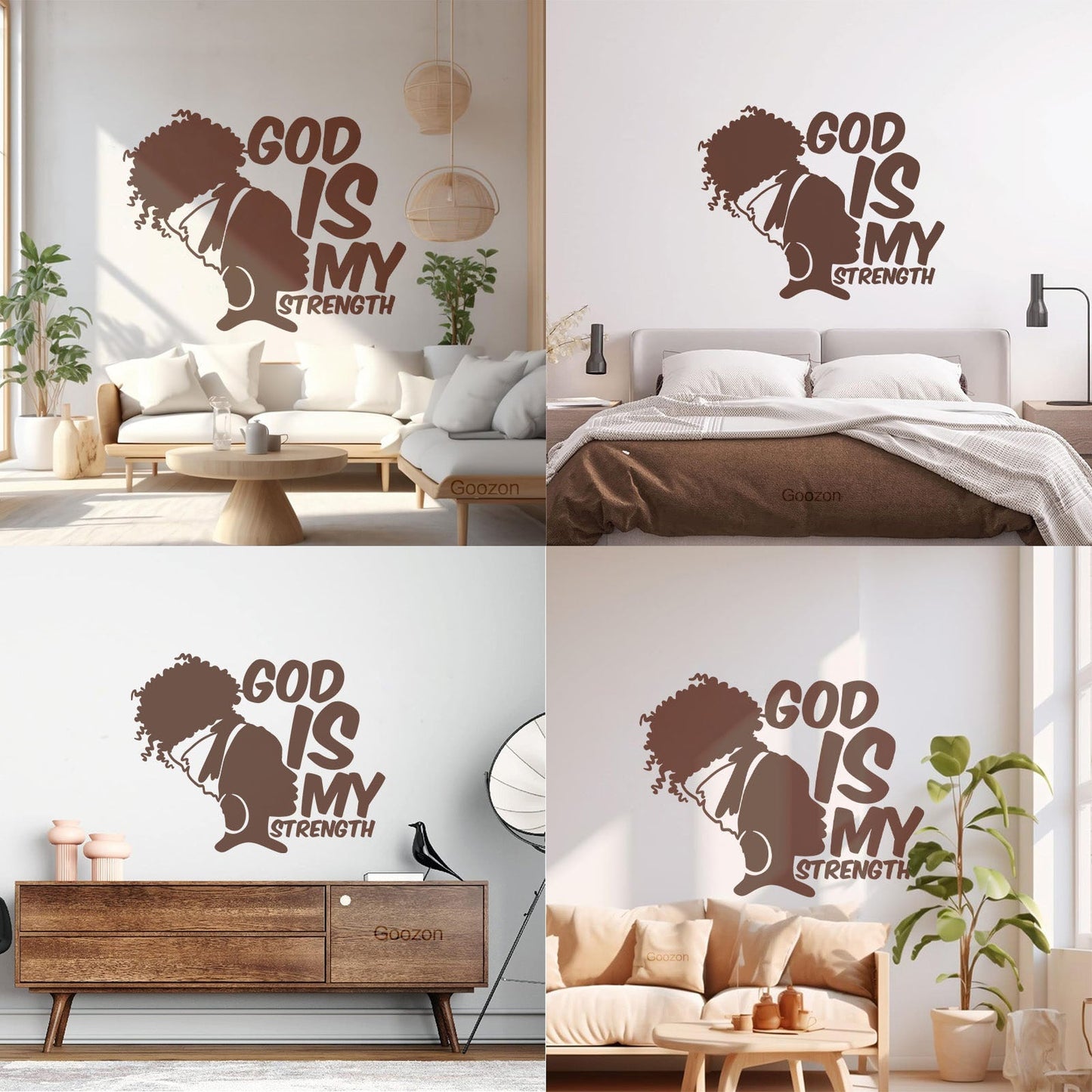 Wall Decals Paster Paper Africa God Is My Strength Afro Girl African Woman Can Modify And Add Information