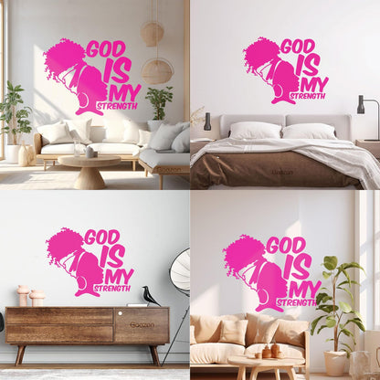 Wall Decals Paster Paper Africa God Is My Strength Afro Girl African Woman Can Modify And Add Information