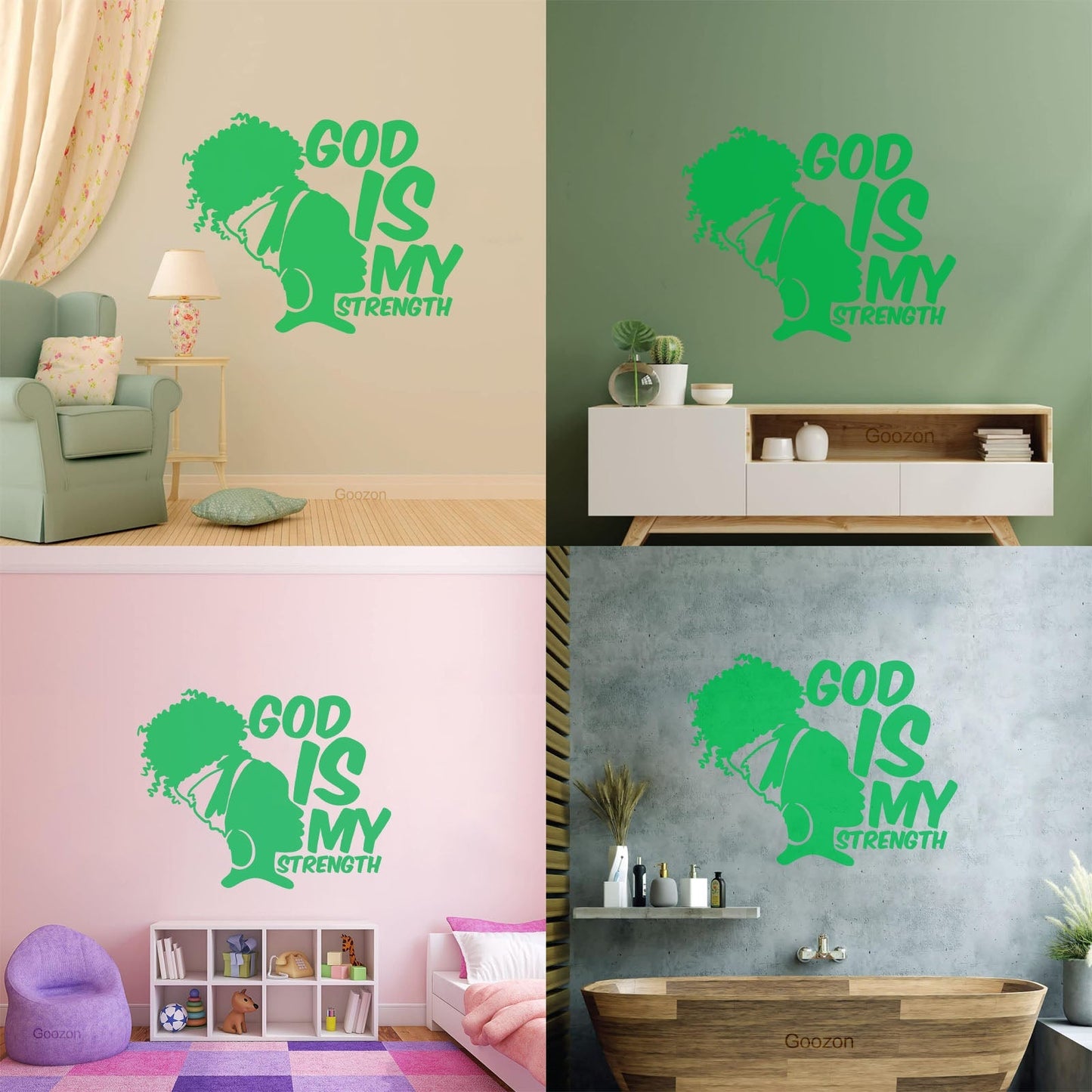 Wall Decals Paster Paper Africa God Is My Strength Afro Girl African Woman Can Modify And Add Information