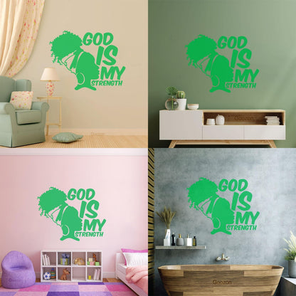 Wall Decals Paster Paper Africa God Is My Strength Afro Girl African Woman Can Modify And Add Information