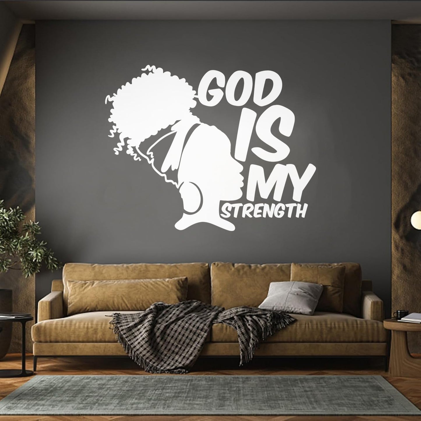 Wall Decals Paster Paper Africa God Is My Strength Afro Girl African Woman Can Modify And Add Information
