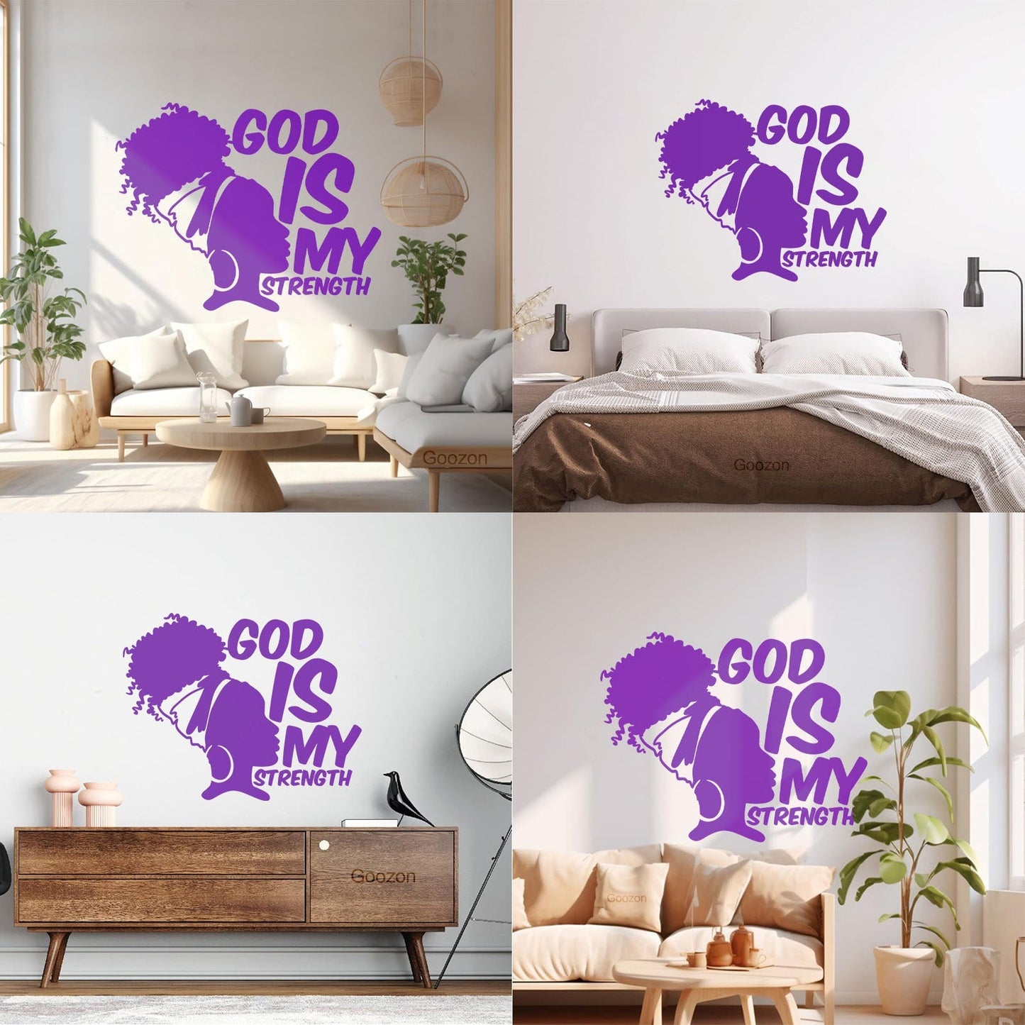 Wall Decals Paster Paper Africa God Is My Strength Afro Girl African Woman Can Modify And Add Information