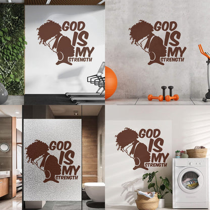 Wall Decals Paster Paper Africa God Is My Strength Afro Girl African Woman Can Modify And Add Information