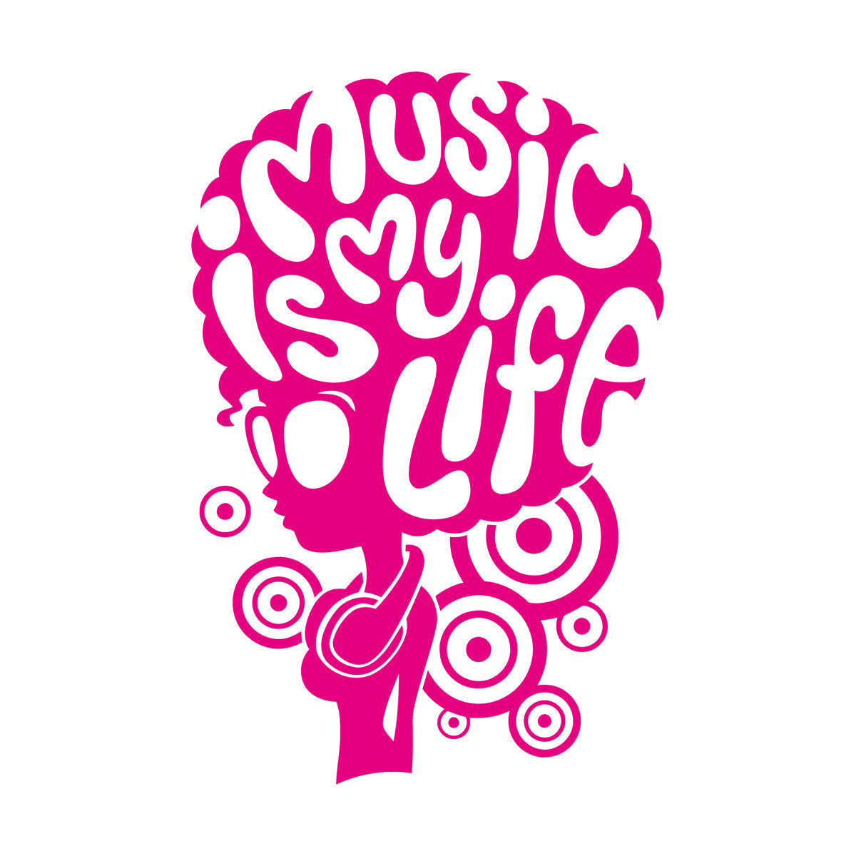 Vinyl Wall Stickers Music Lover Headphones African Girl Hairstyle Words Art Decoration