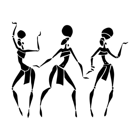 Wall Stickers Paster Paper African American Girls Dance Store Decoration