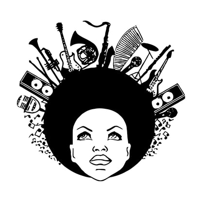 Engraving Stickers Music African American Girl Equipped With Transfer Film Kit