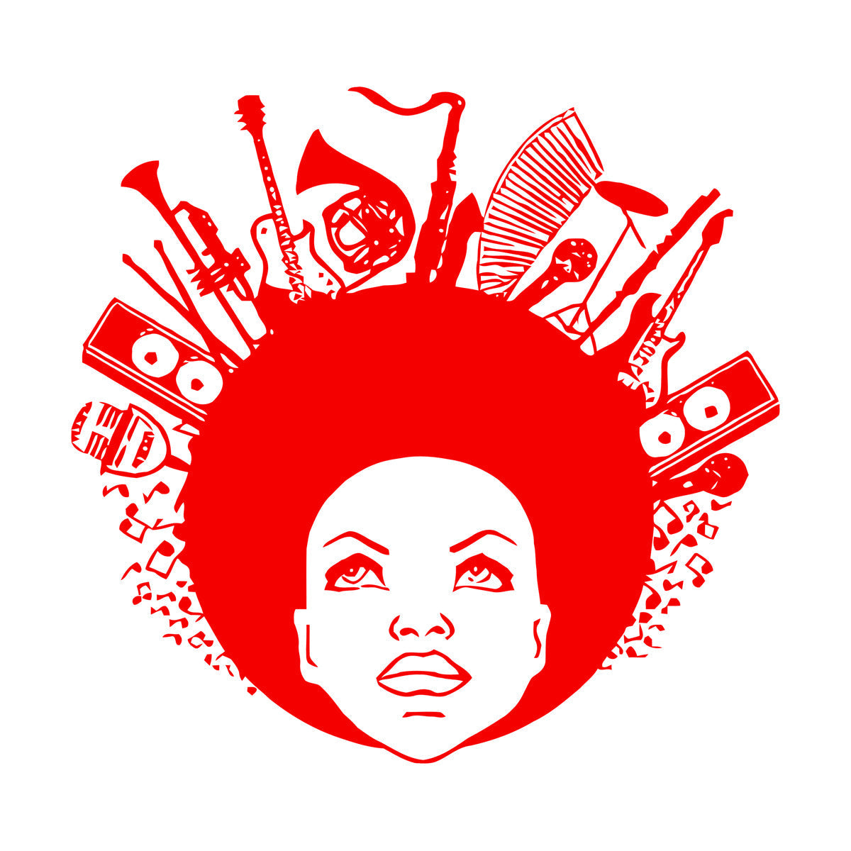 Engraving Stickers Music African American Girl Equipped With Transfer Film Kit