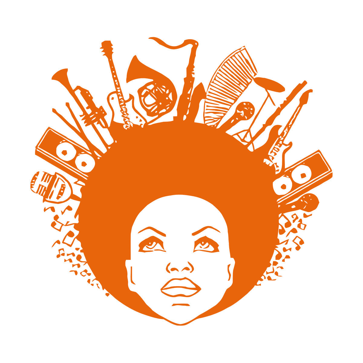 Engraving Stickers Music African American Girl Equipped With Transfer Film Kit