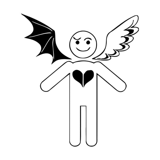 Angels And Demons Funny Romantic Marriage Wall Decals Pvc Art Mural Painting