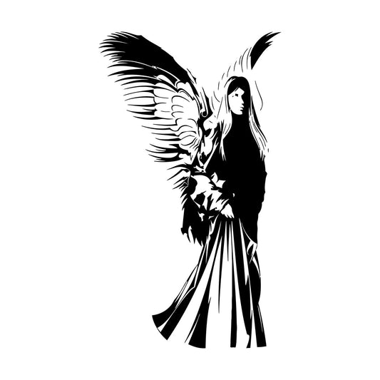 Lettering Stickers Christian Angel With Wings Religion Christianity Religious Multiple Size Options