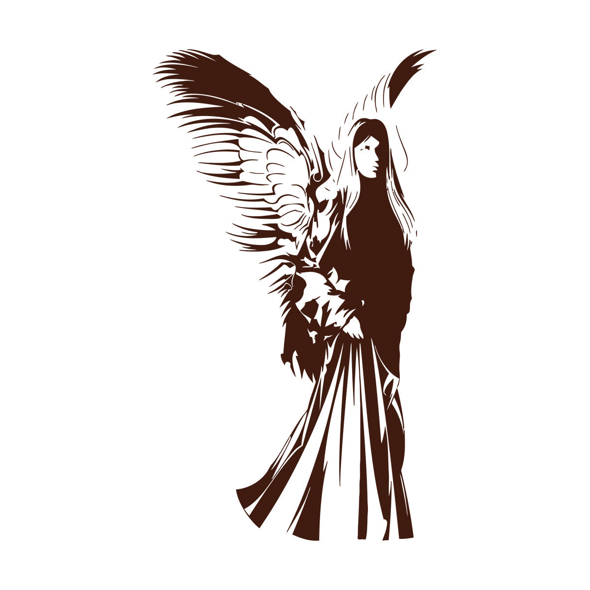 Lettering Stickers Christian Angel With Wings Religion Christianity Religious Multiple Size Options