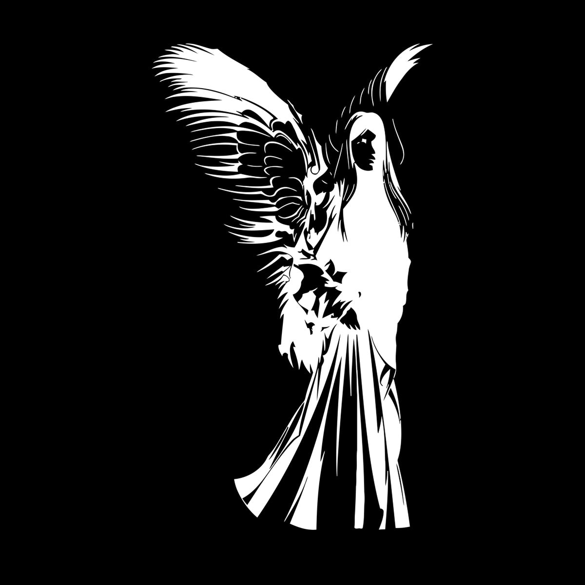 Lettering Stickers Christian Angel With Wings Religion Christianity Religious Multiple Size Options